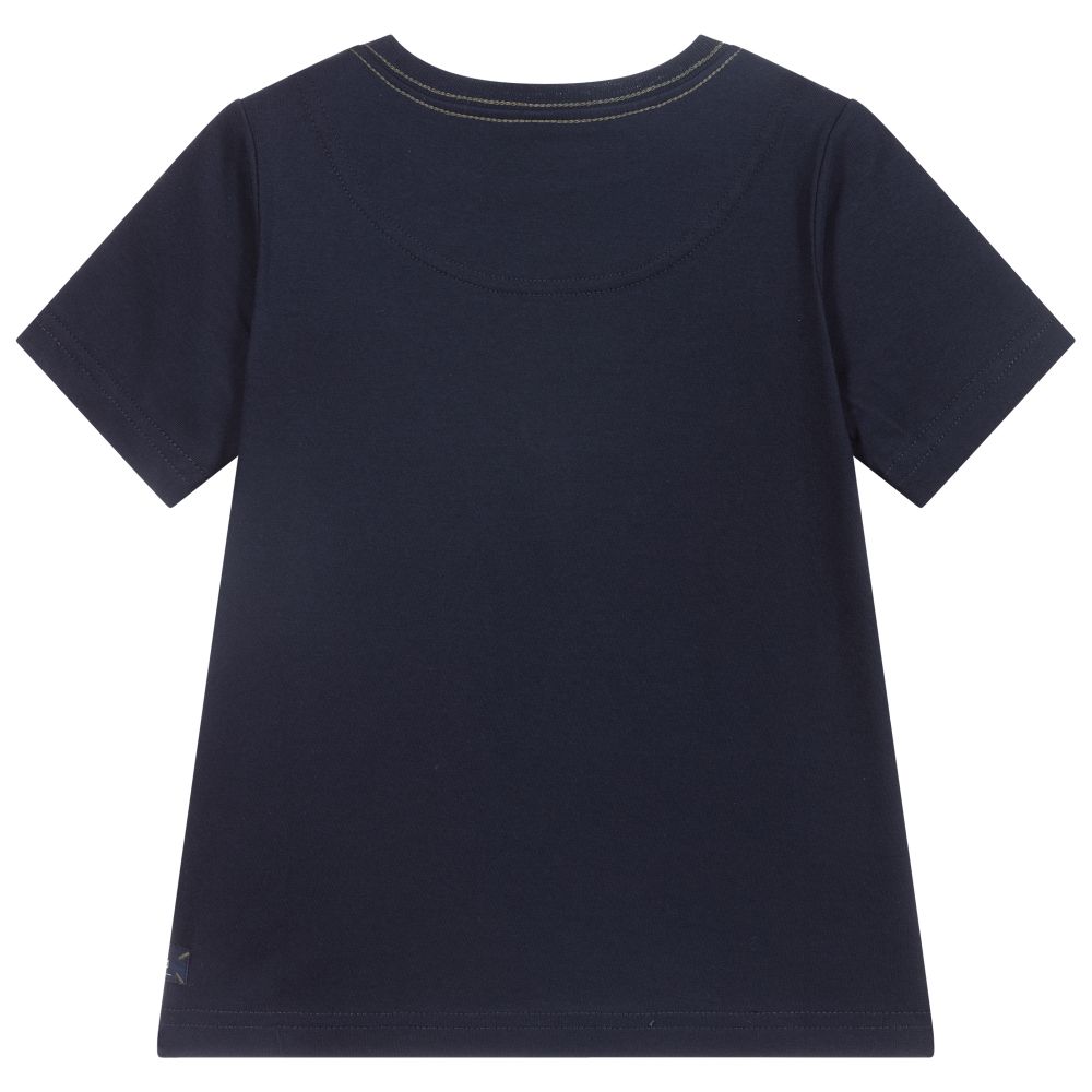 جولز-تيشيرت قطن جيرسي لون كحلي للأولاد | Childrensalon Outlet