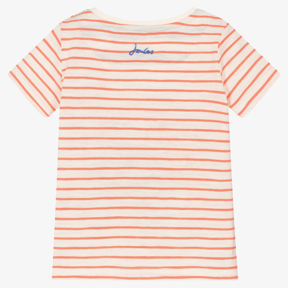 جولز-تيشيرت قطن مقلم لون برتقالي وعاجي للمواليد | Childrensalon Outlet