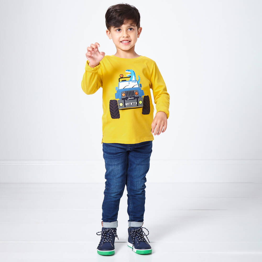 جولز-توب قطن جيرسي لون أصفر داكن للأولاد | Childrensalon Outlet