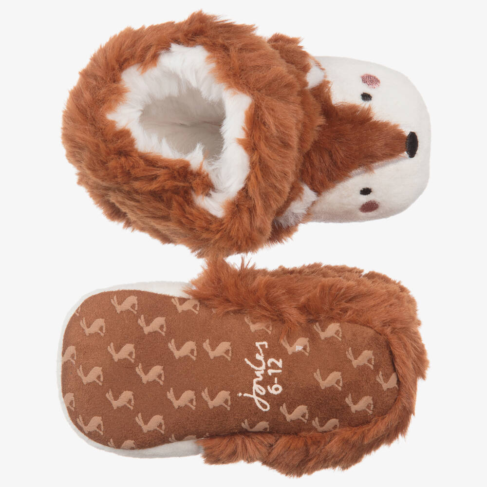 Joules-Brown Fox Slippers | Childrensalon Outlet