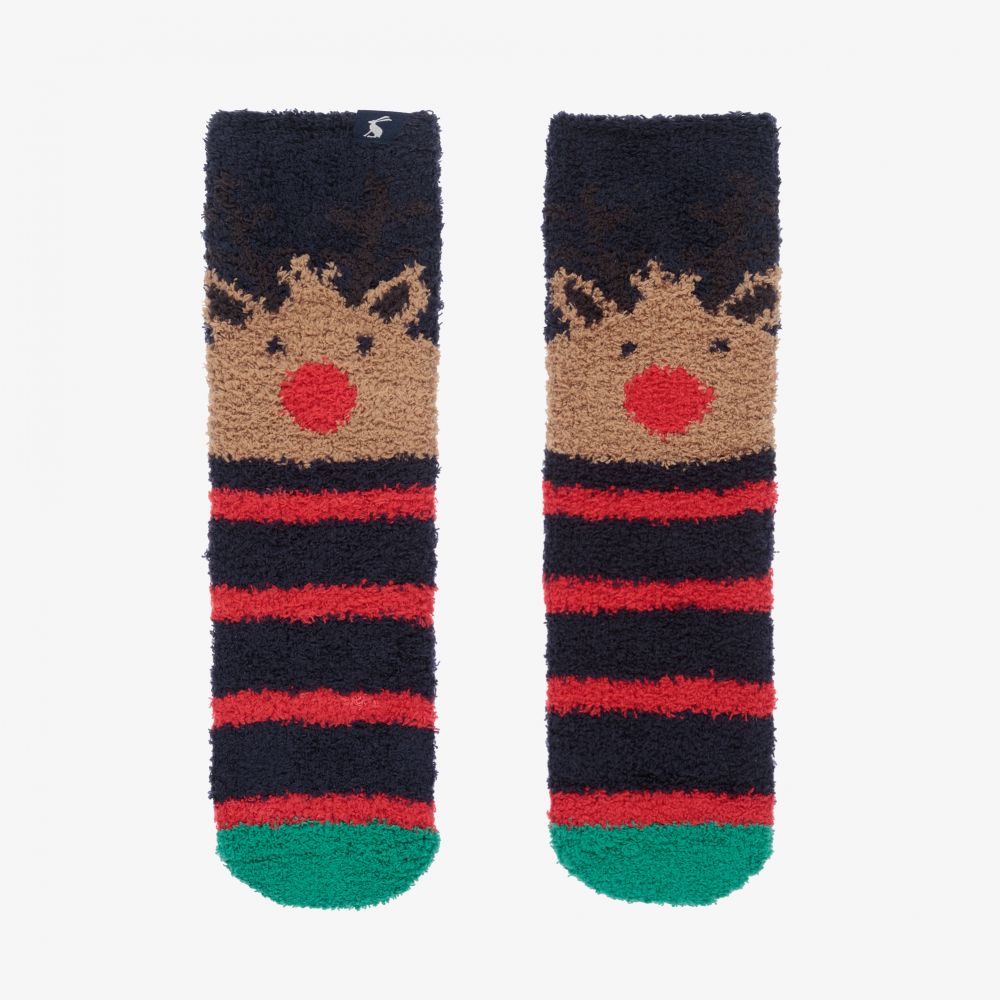 Joules - Girls Blue Reindeer Socks | Childrensalon