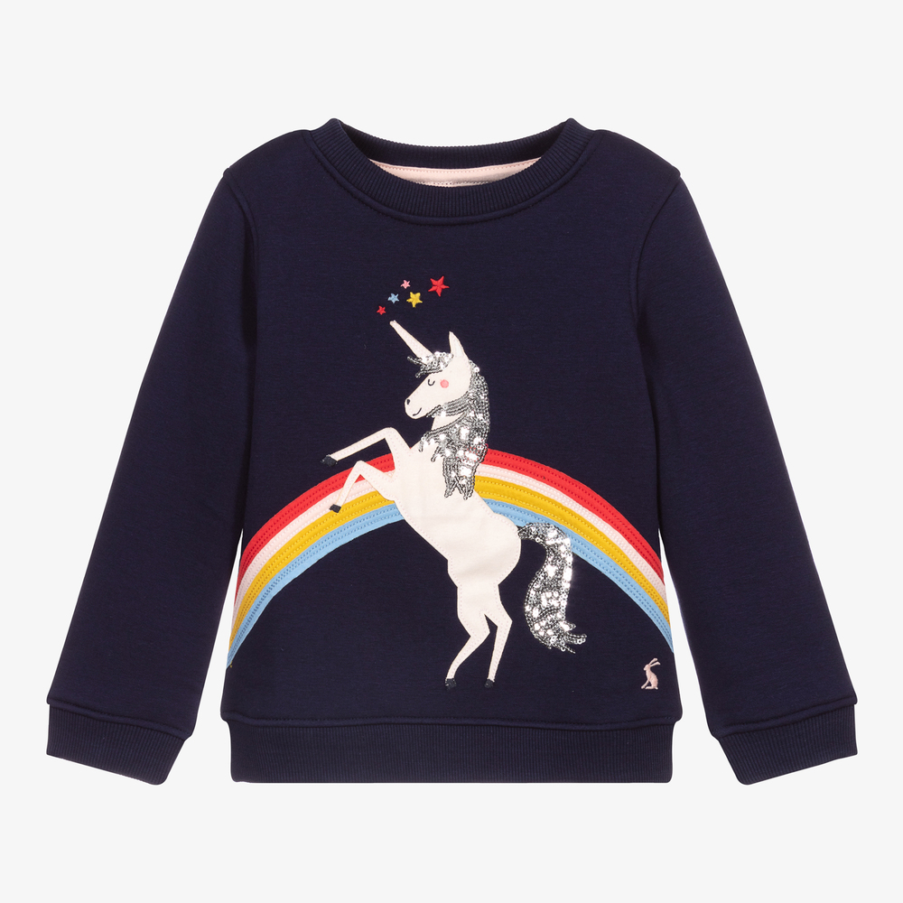 Joules-Girls Blue Unicorn Sweatshirt | Childrensalon Outlet
