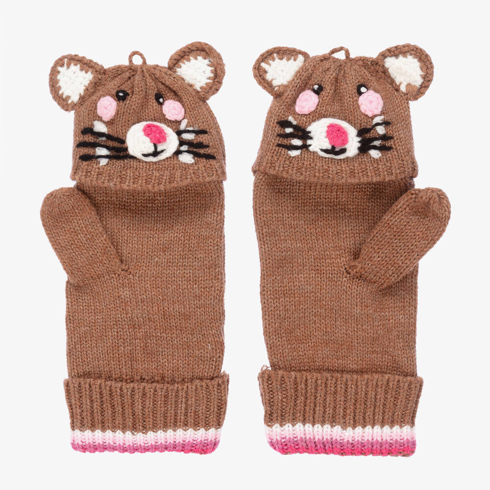 جولز-طقم قبعة محبوك لون بني للبنات | Childrensalon Outlet