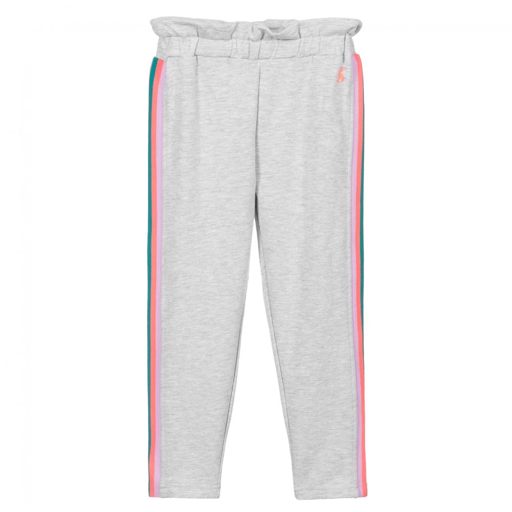 Joules - Серые хлопковые спортивные брюки для девочек | Childrensalon