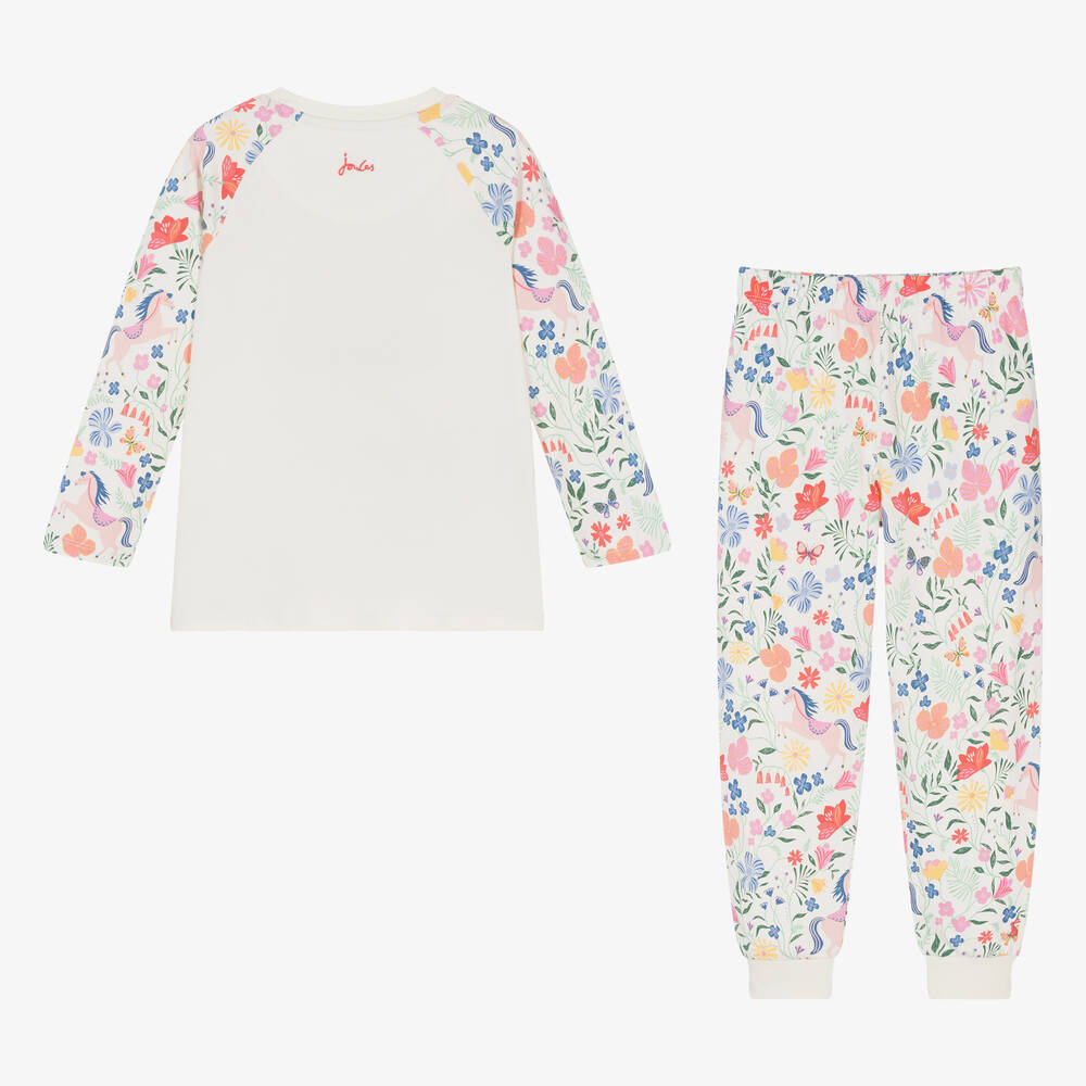 Joules Girls Ivory Cotton Horse Pyjamas