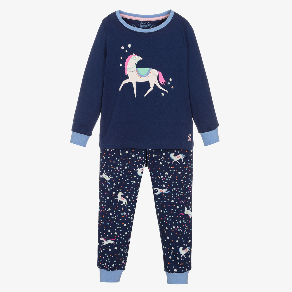 Joules - Girls Navy Blue Horse Pyjamas | Childrensalon