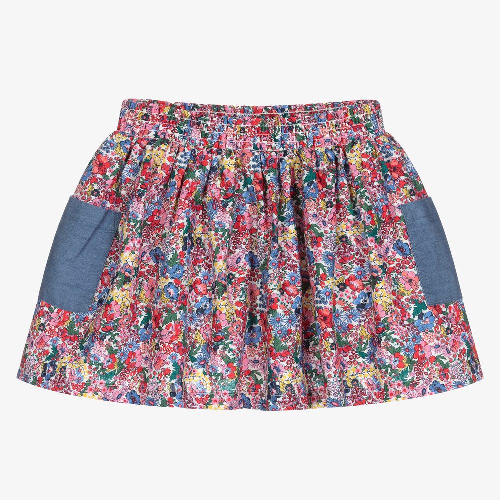 Joules - Girls Pink Floral Skirt | Childrensalon