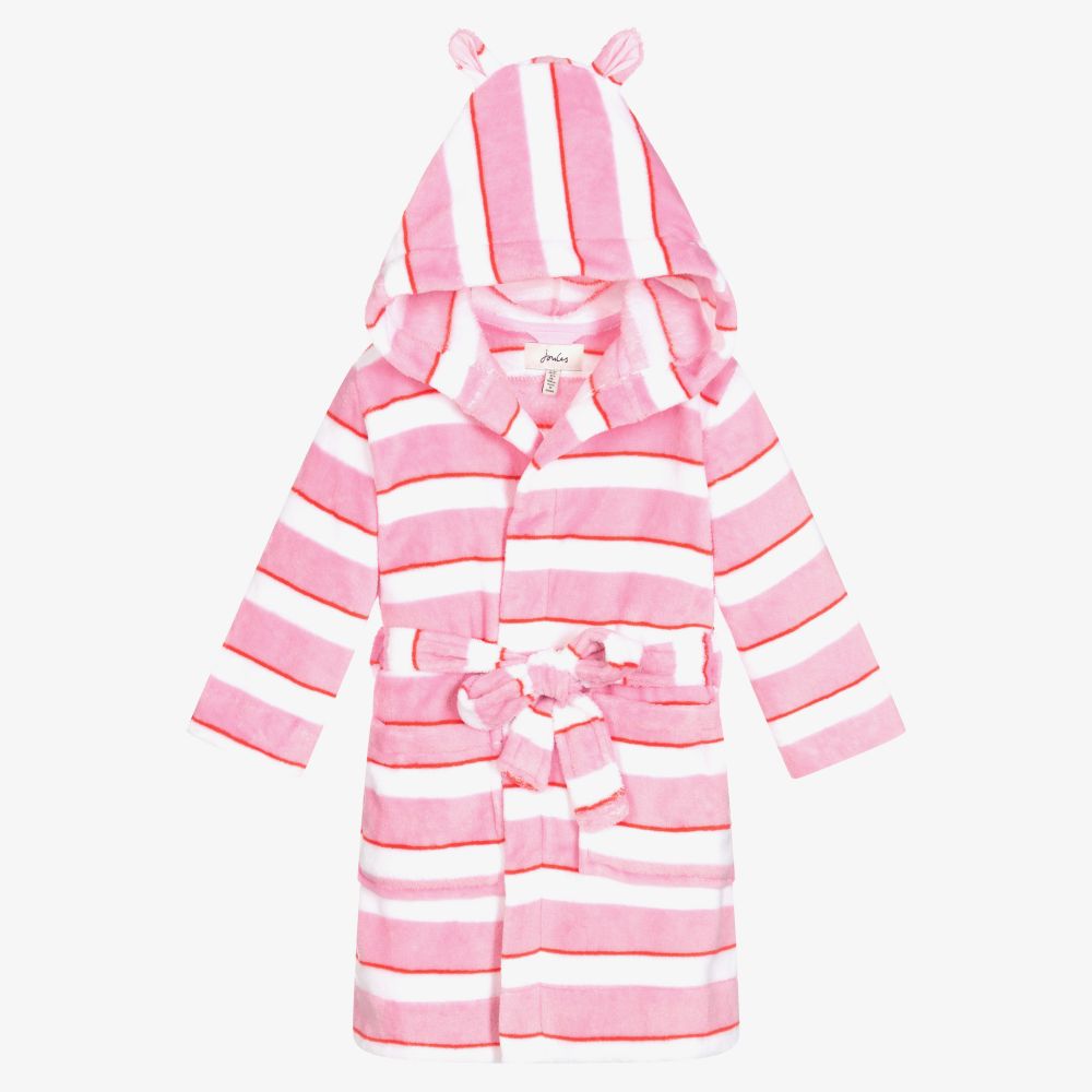 Joules - Girls Pink Striped Bathrobe | Childrensalon