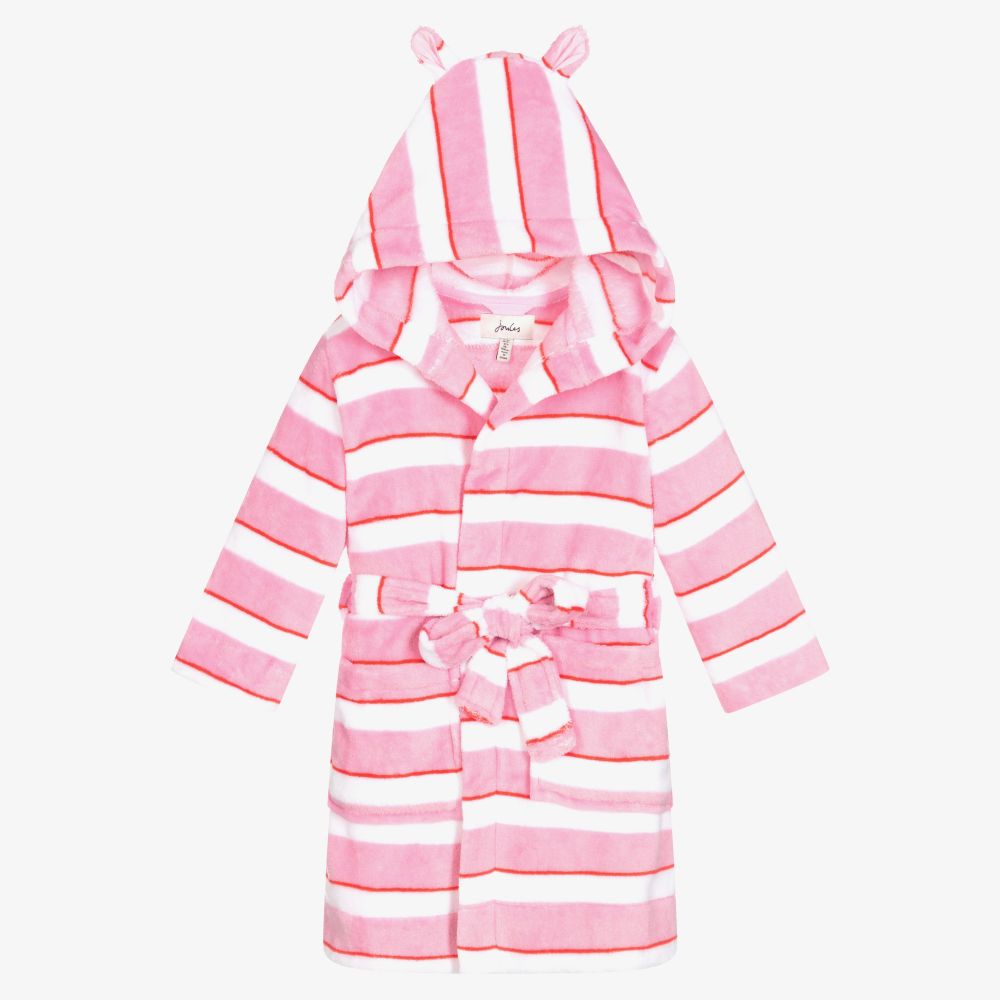 Joules - Rosa gestreifter Bademantel (M) | Childrensalon