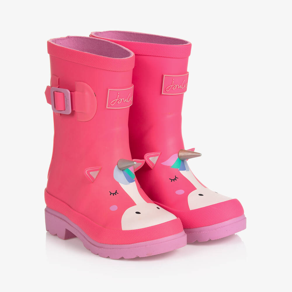 Joules - Girls Pink Unicorn Rain Boots | Childrensalon