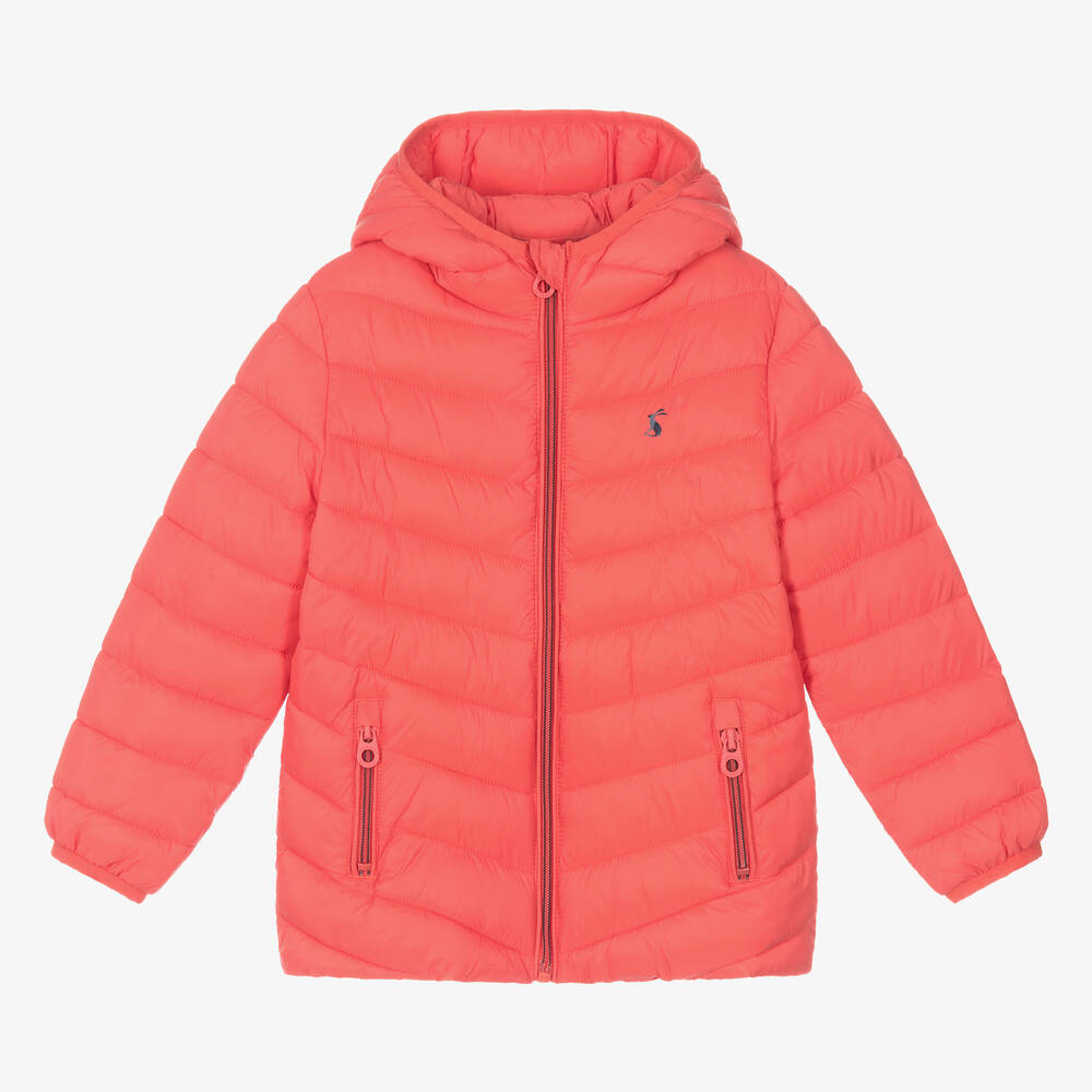 Joules - Girls Red Packable Puffer Coat | Childrensalon