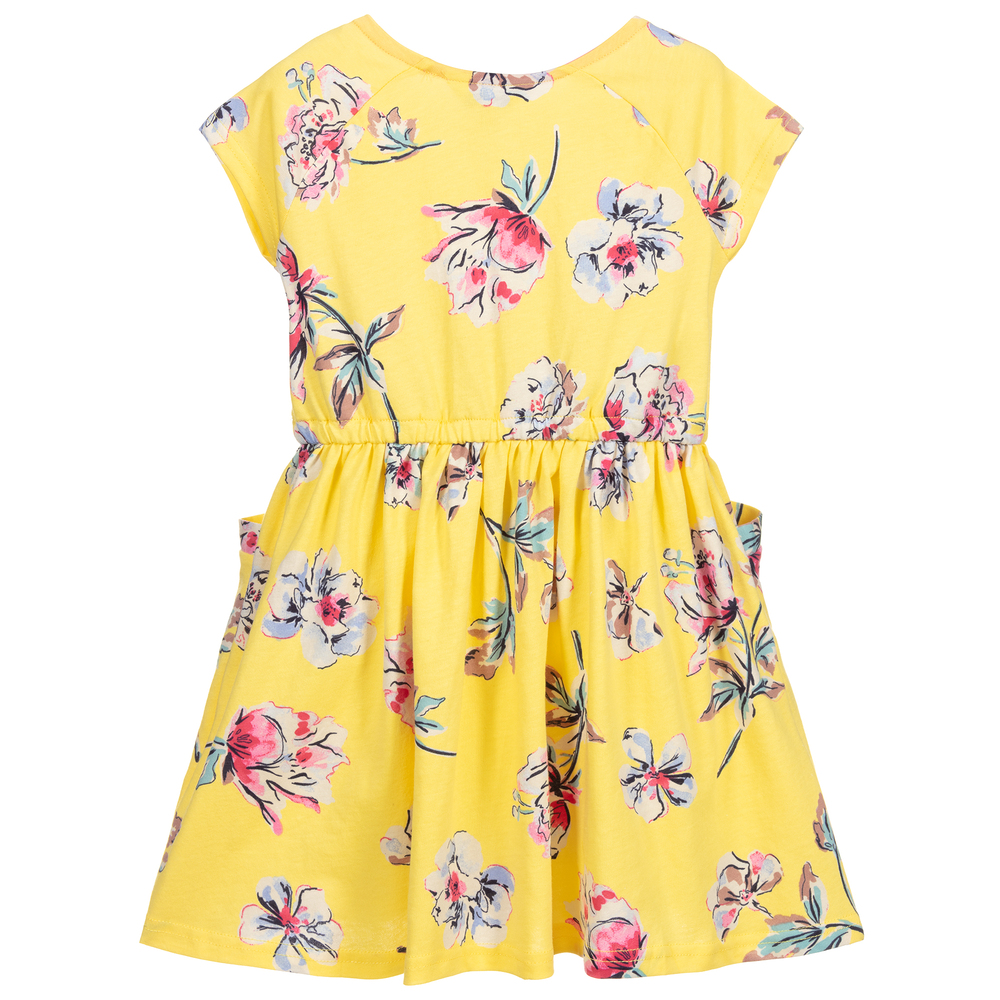Joules - Girls Yellow Floral Dress ...