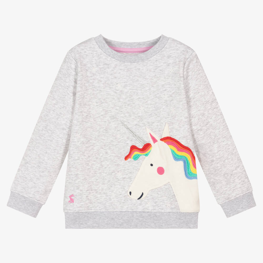 Joules - Sweat gris en coton Licorne | Childrensalon