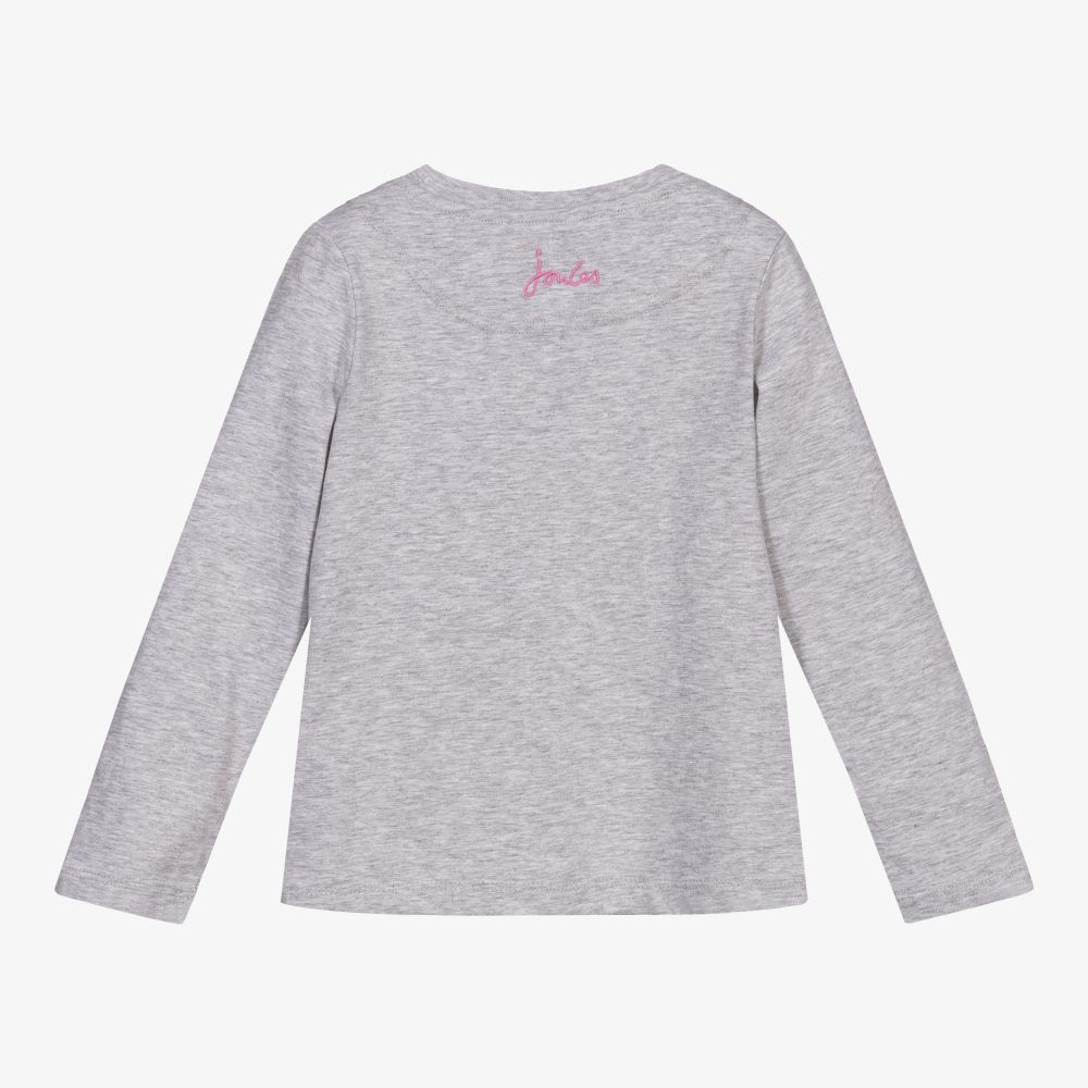 جولز-توب قطن مزين بترتر لون رمادي للبنات | Childrensalon Outlet