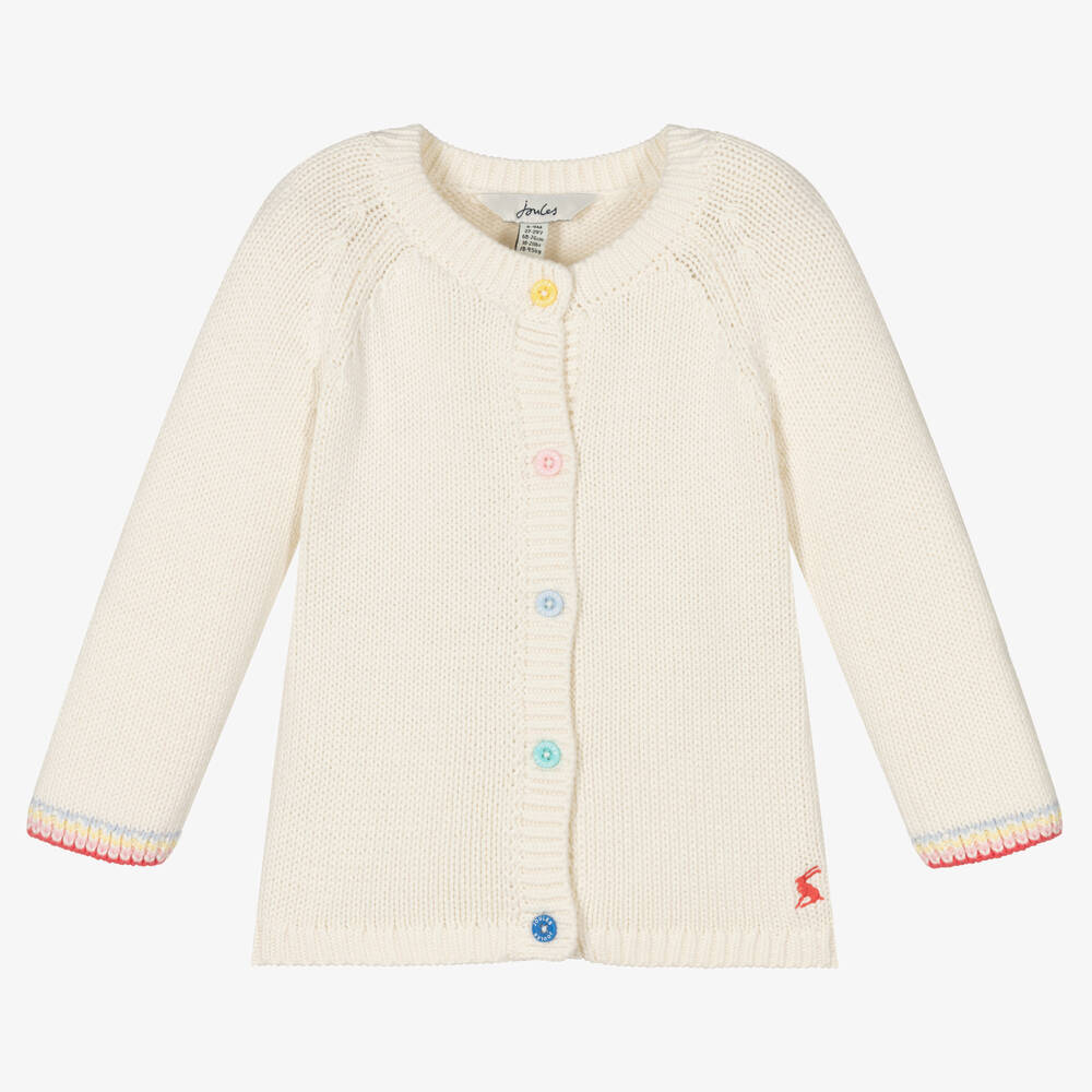 Joules - Elfenbeinfarbene Baumwoll-Strickjacke (B) | Childrensalon