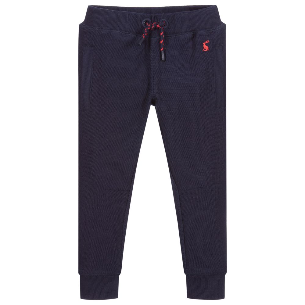 Joules-Navy Blue Cotton Piqué Joggers | Childrensalon Outlet