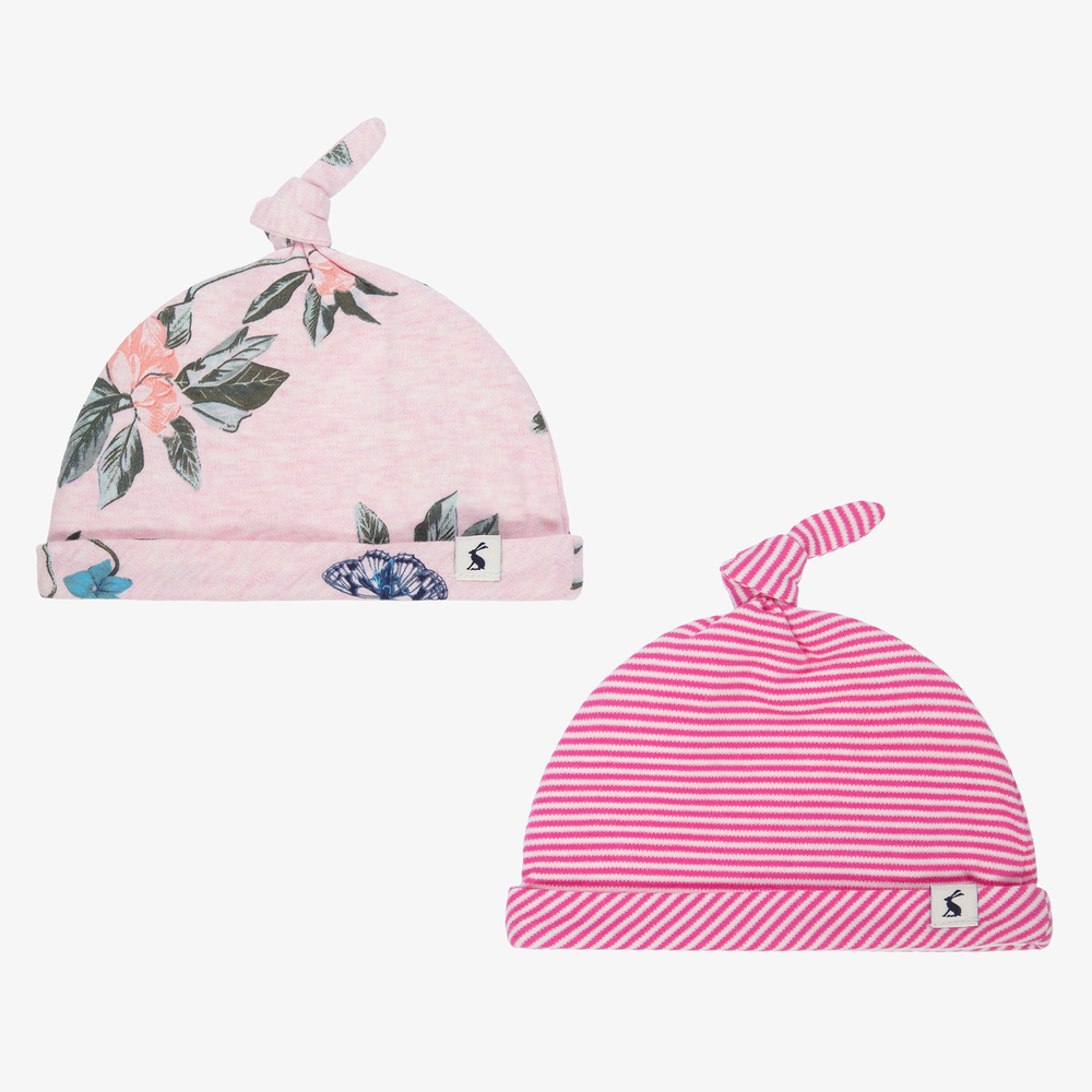 Joules - Pink Baby Hats (2 Pack) | Childrensalon