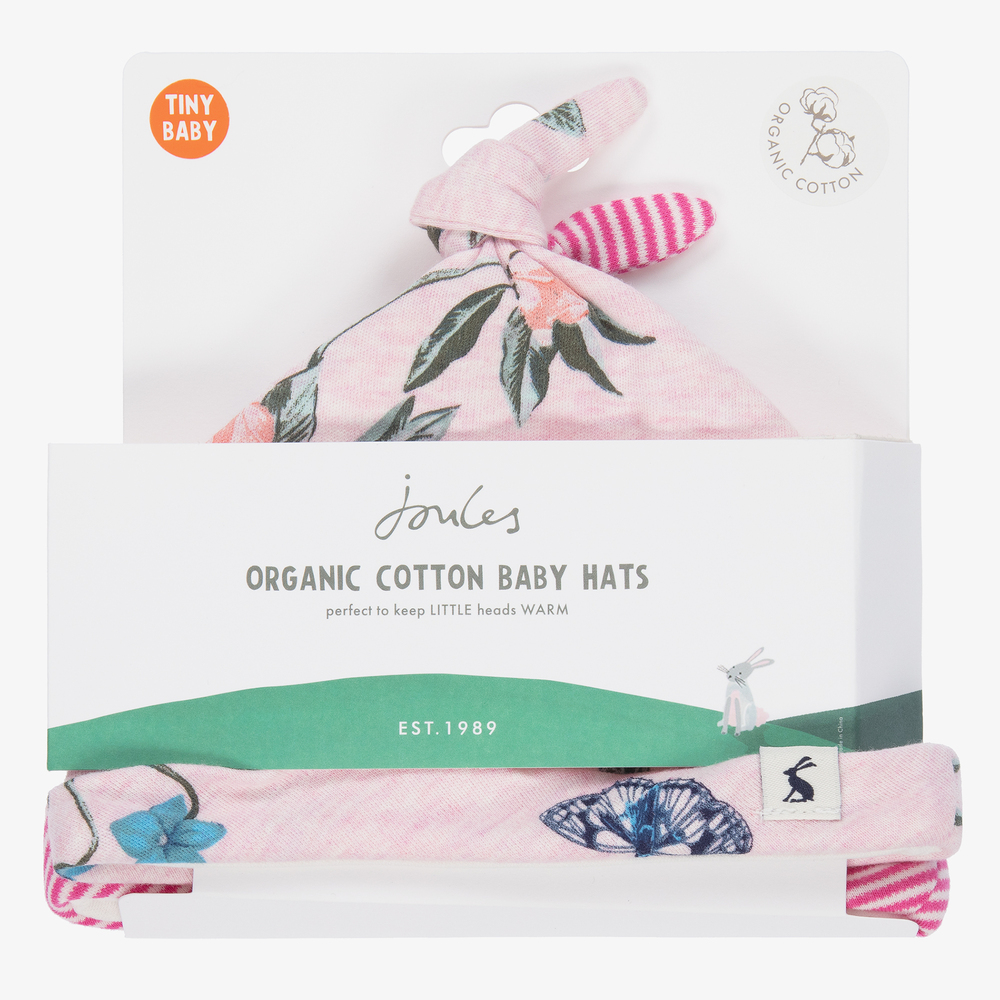 Joules Pink Baby Hats 2 Pack Childrensalon Outlet