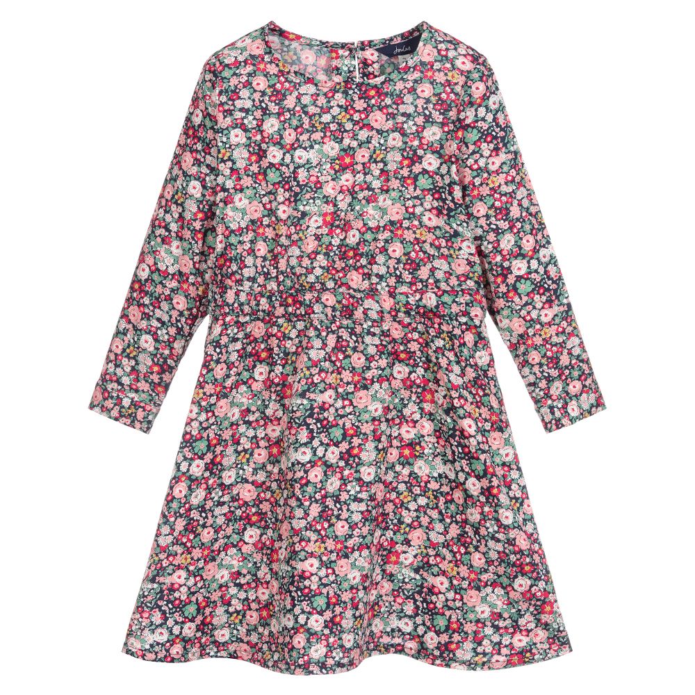 Joules - Pink & Blue Viscose Dress | Childrensalon