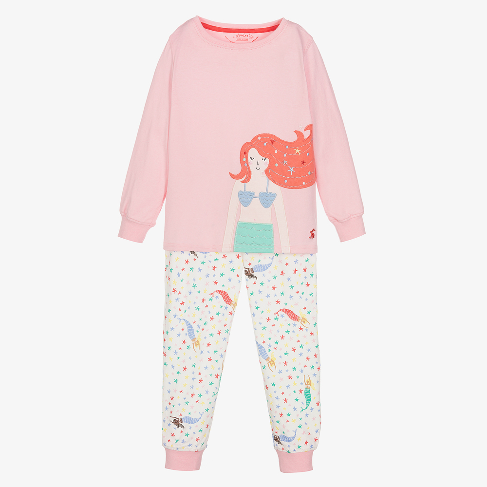 Joules - Розовая пижама со звездами и русалкой | Childrensalon
