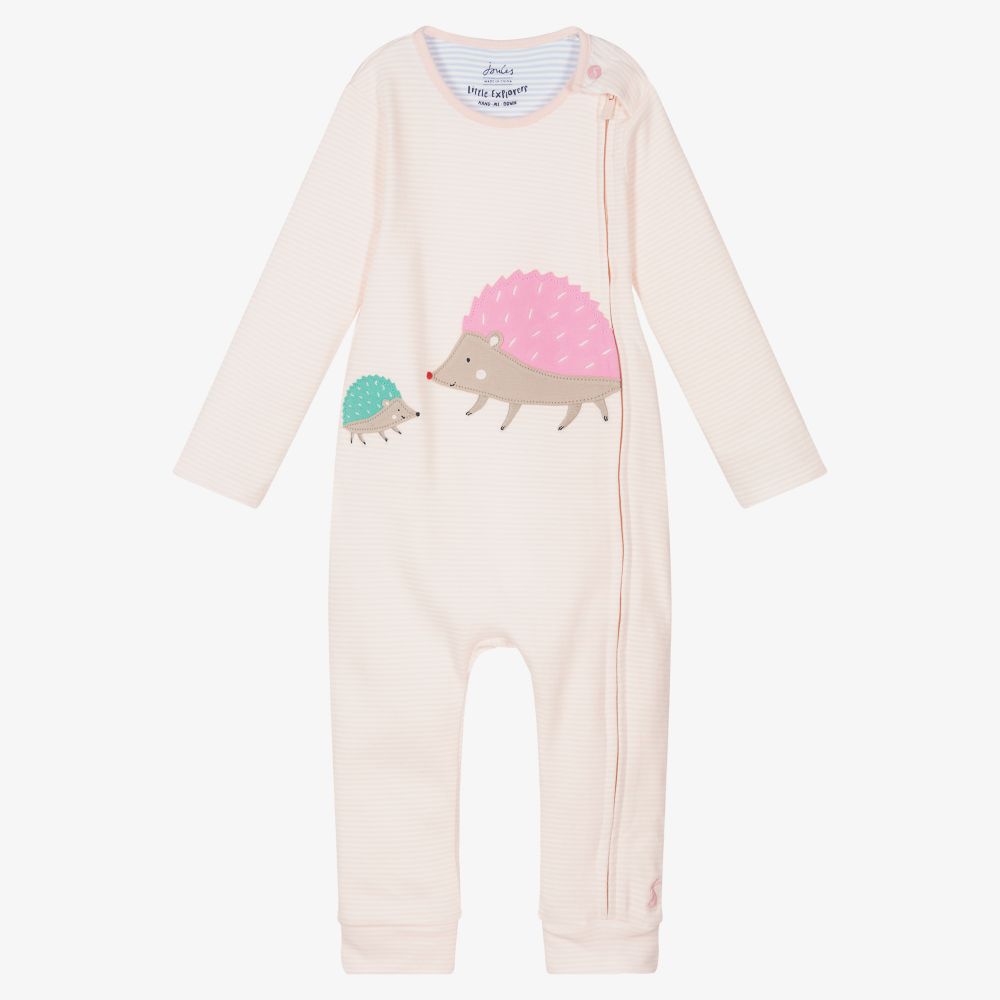 Joules - Rosa gestreifter Baumwoll-Overall | Childrensalon