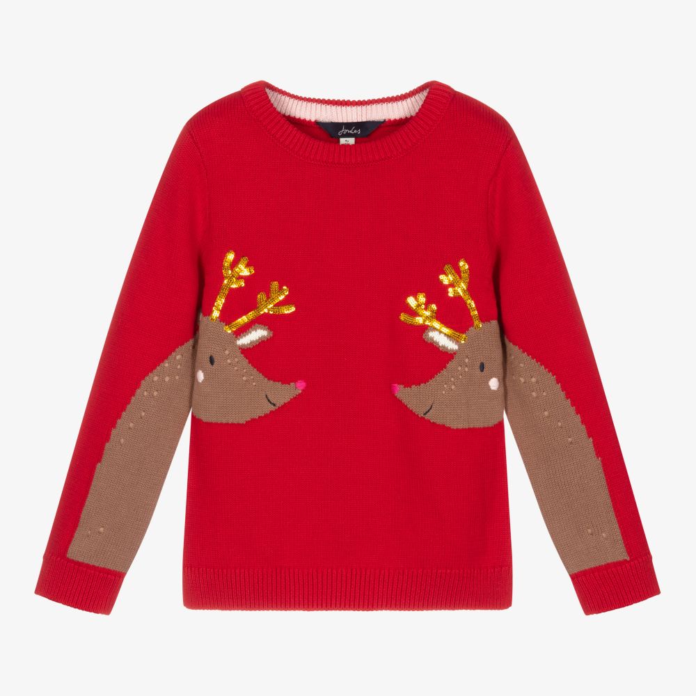 Joules-Red Reindeer Sweater | Childrensalon Outlet
