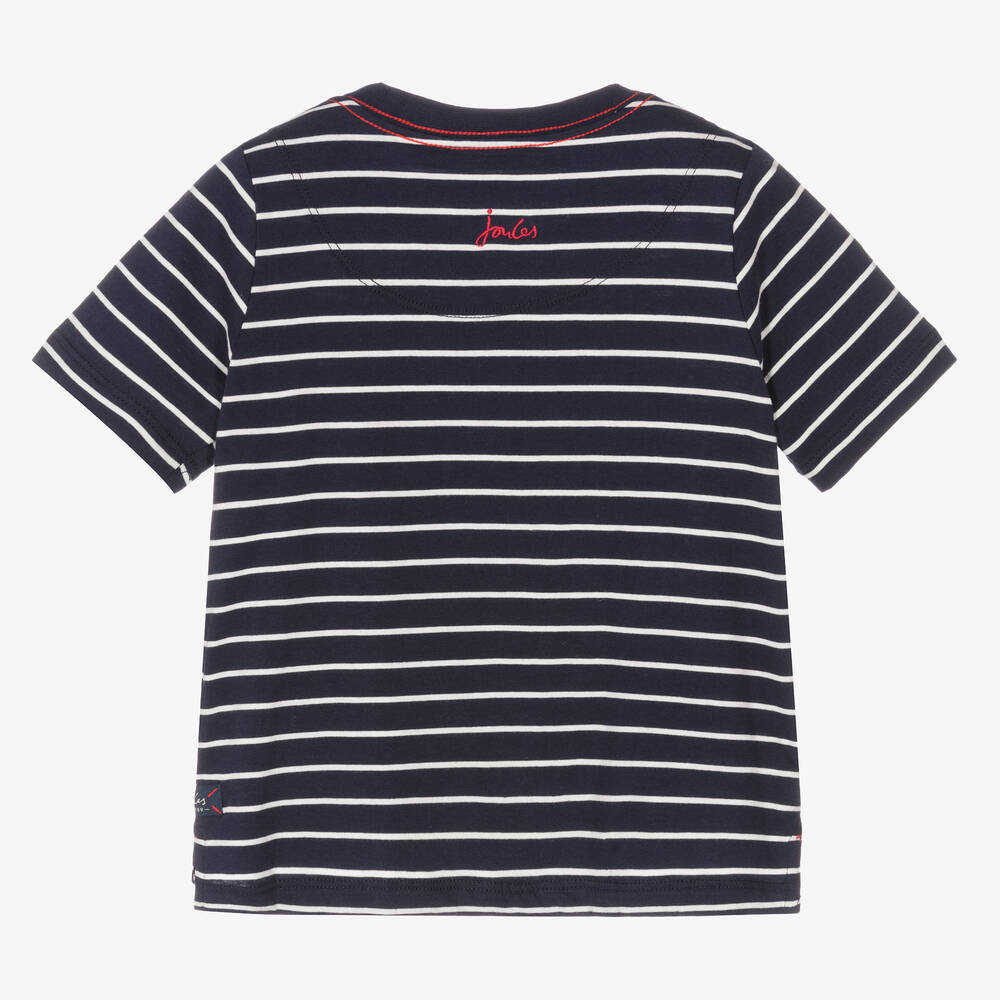 Joules-Хлопковая футболка в полоску с тиранозавром | Childrensalon Outlet