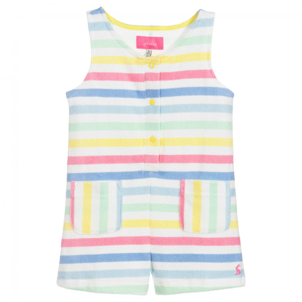 Joules-Striped Towelling Playsuit | Childrensalon Outlet