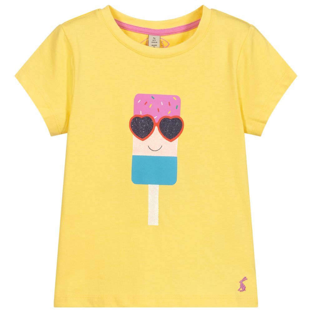 Joules-Yellow Ice Cream T-Shirt | Childrensalon Outlet