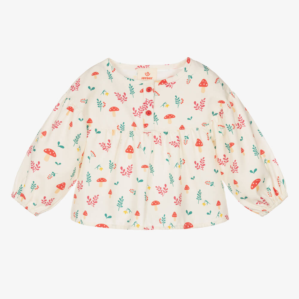 Joyday - Baby Girls Ivory Cotton Woodland Blouse | Childrensalon