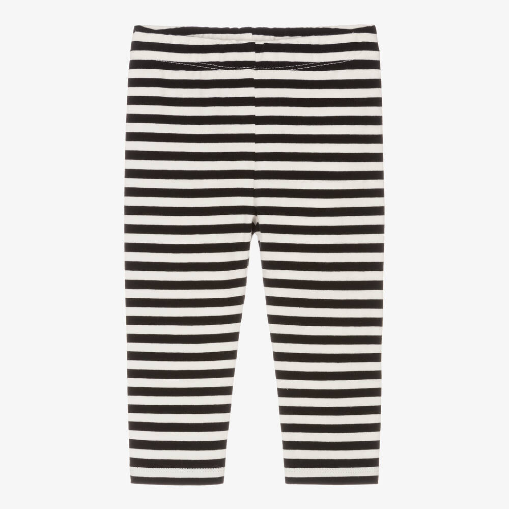 Joyday - Legging noir à rayures style breton en coton bébé | Childrensalon