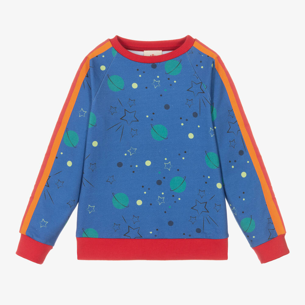 Joyday - Blue Cotton Planet & Stars Sweatshirt | Childrensalon