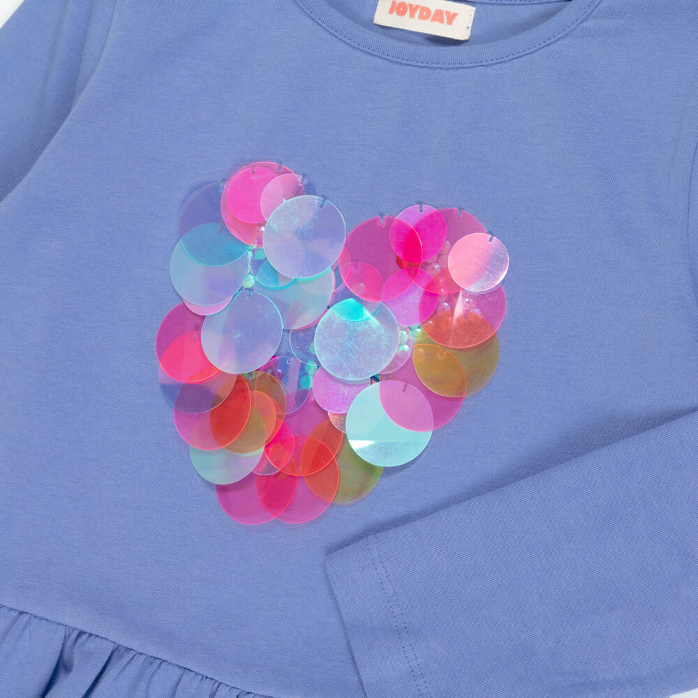 Joyday-Blue Embellished Top | Childrensalon Outlet