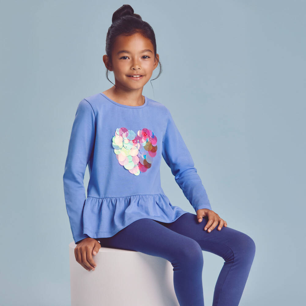 Joyday-Blue Embellished Top | Childrensalon Outlet