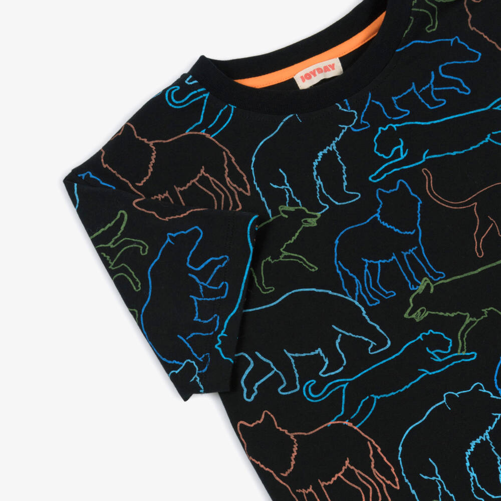 Joyday-Boys Black Linear Bear Top | Childrensalon Outlet