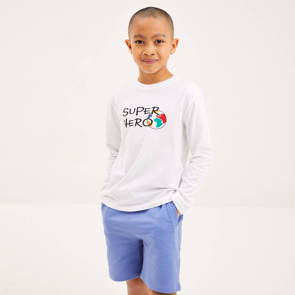 Joyday-Boys Blue Cotton Shorts | Childrensalon Outlet