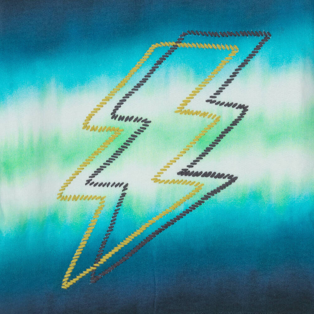 Joyday-Boys Blue & Green Cotton Lightning Bolt Shorts Set | Childrensalon Outlet