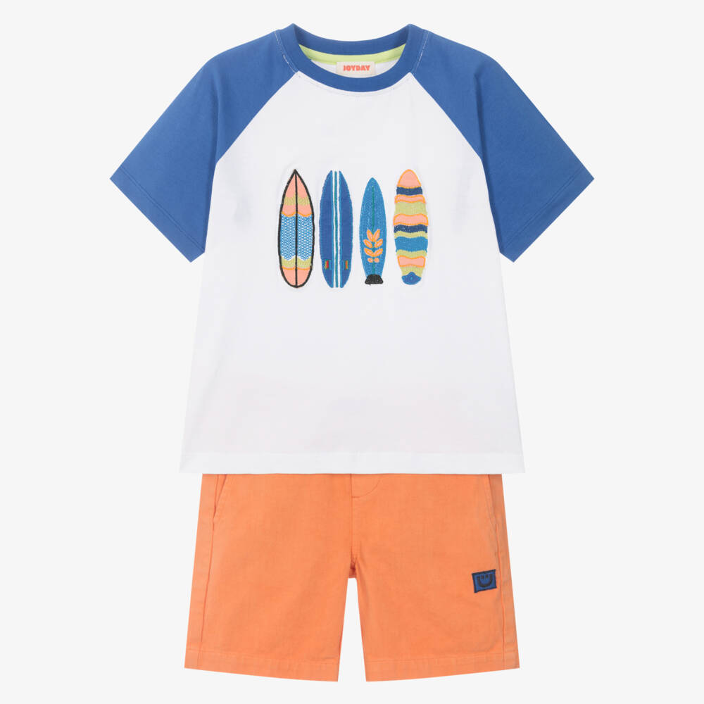 Joyday-طقم ركوب الأمواج للأولاد باللونين الأزرق والبرتقالي | Childrensalon Outlet