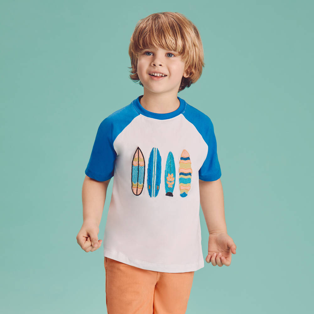 Joyday-طقم ركوب الأمواج للأولاد باللونين الأزرق والبرتقالي | Childrensalon Outlet