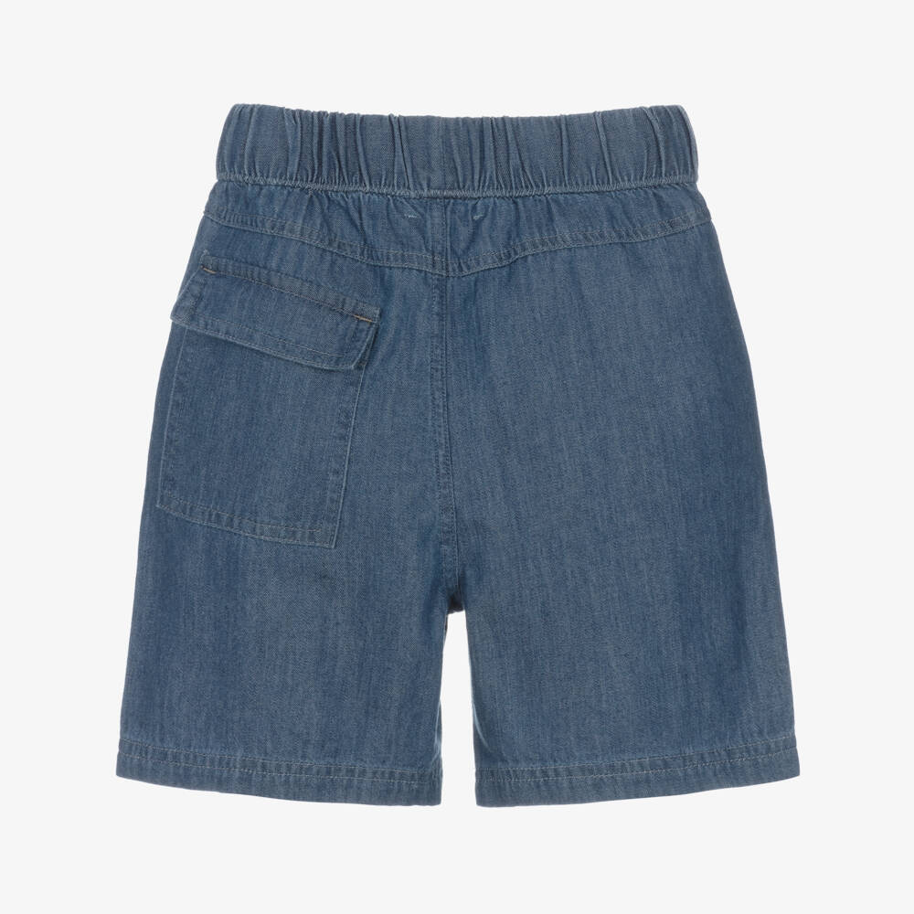 Joyday-Boys Chambray Cotton Blue Shorts | Childrensalon Outlet
