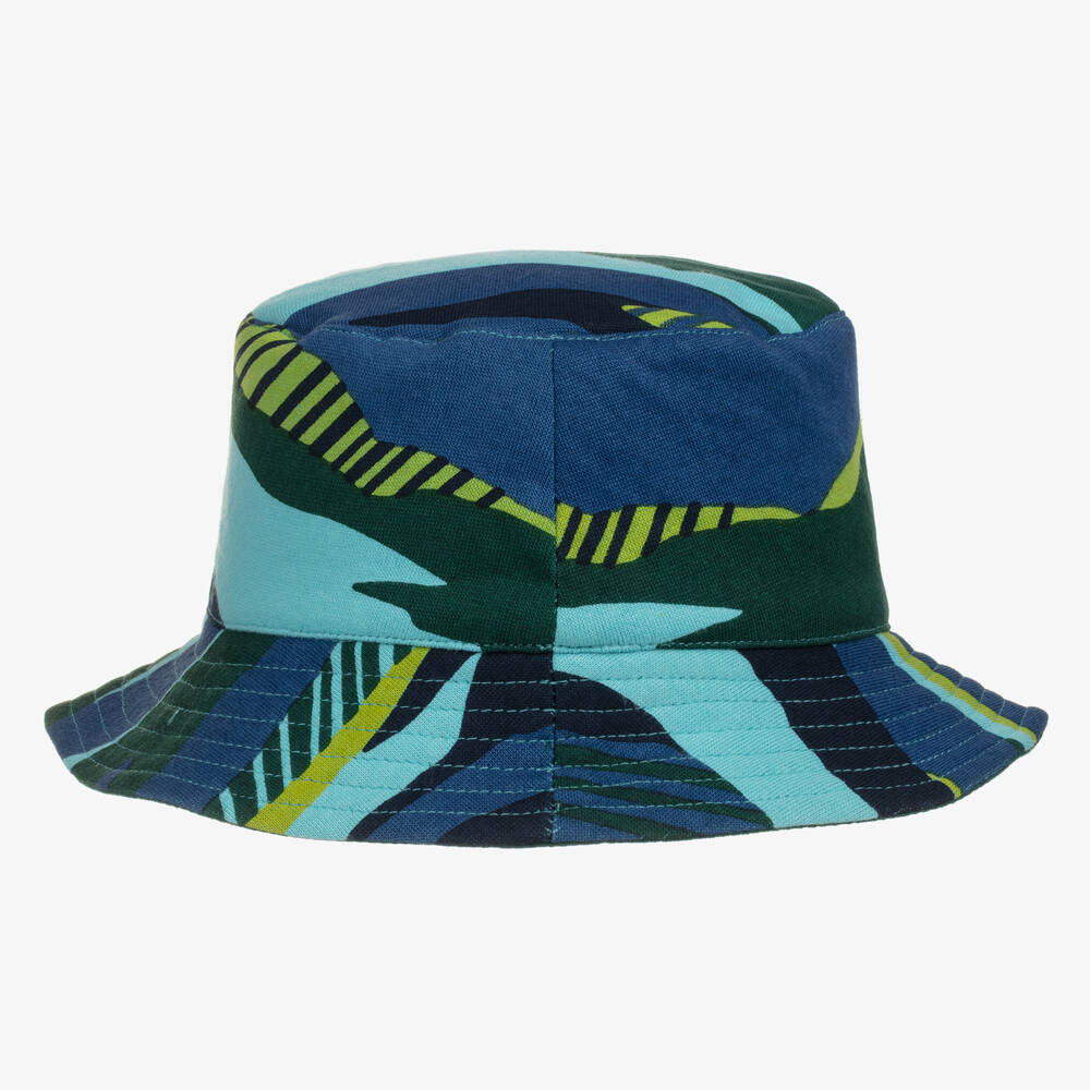 Joyday-Boys Green & Blue Cotton Bucket Hat | Childrensalon Outlet