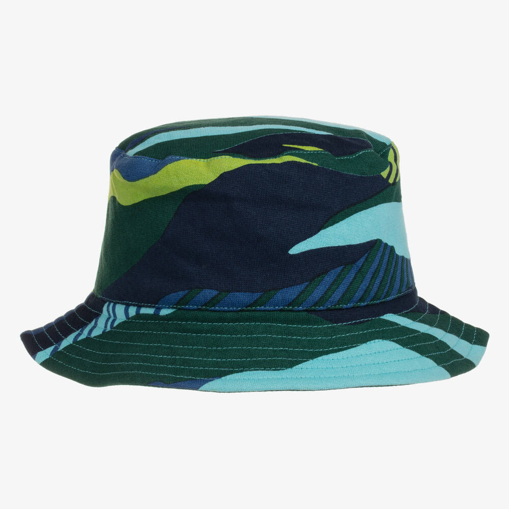 Joyday-Boys Green & Blue Cotton Bucket Hat | Childrensalon Outlet
