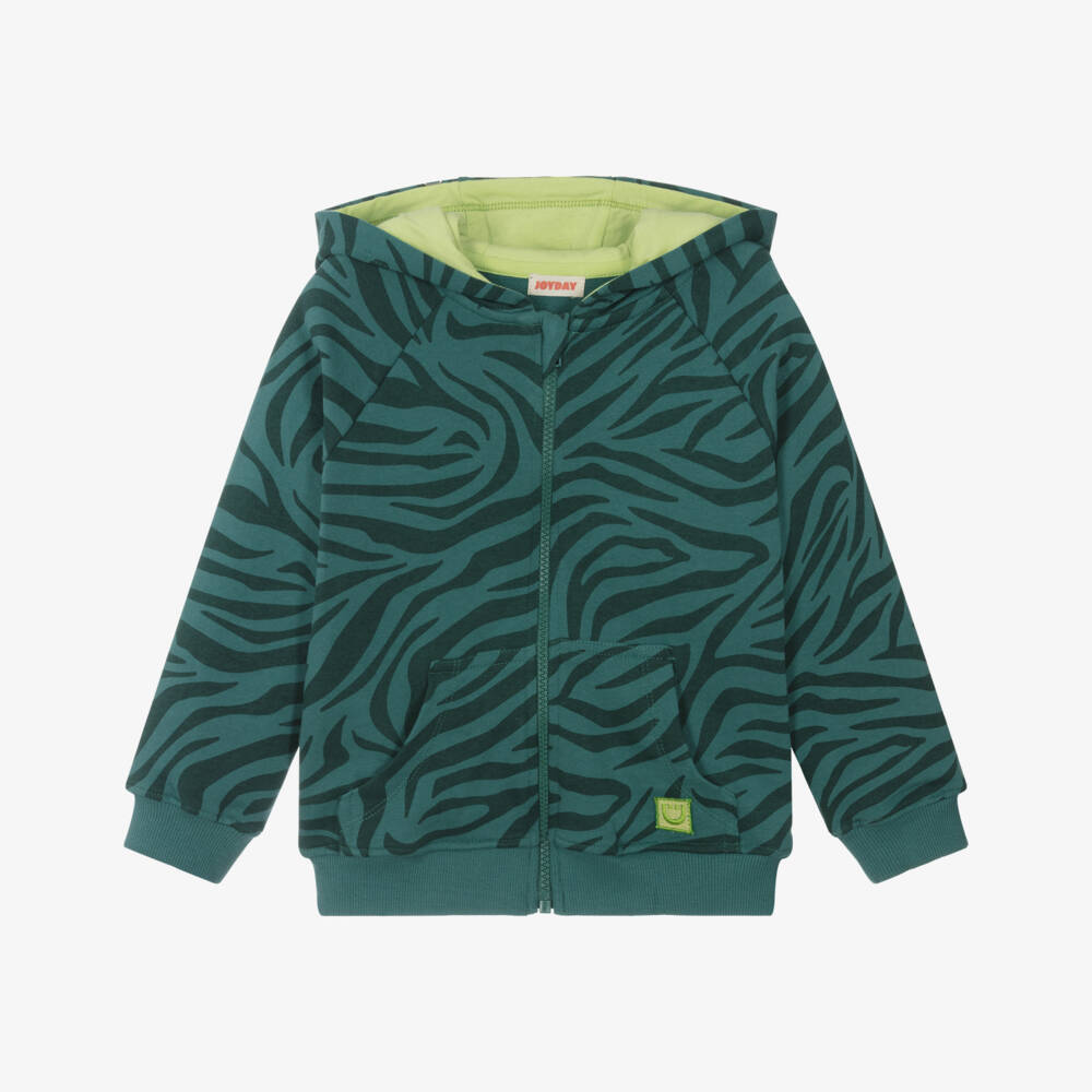 Joyday-هودي أخضر بطبعة حيوانات للأولاد | Childrensalon Outlet