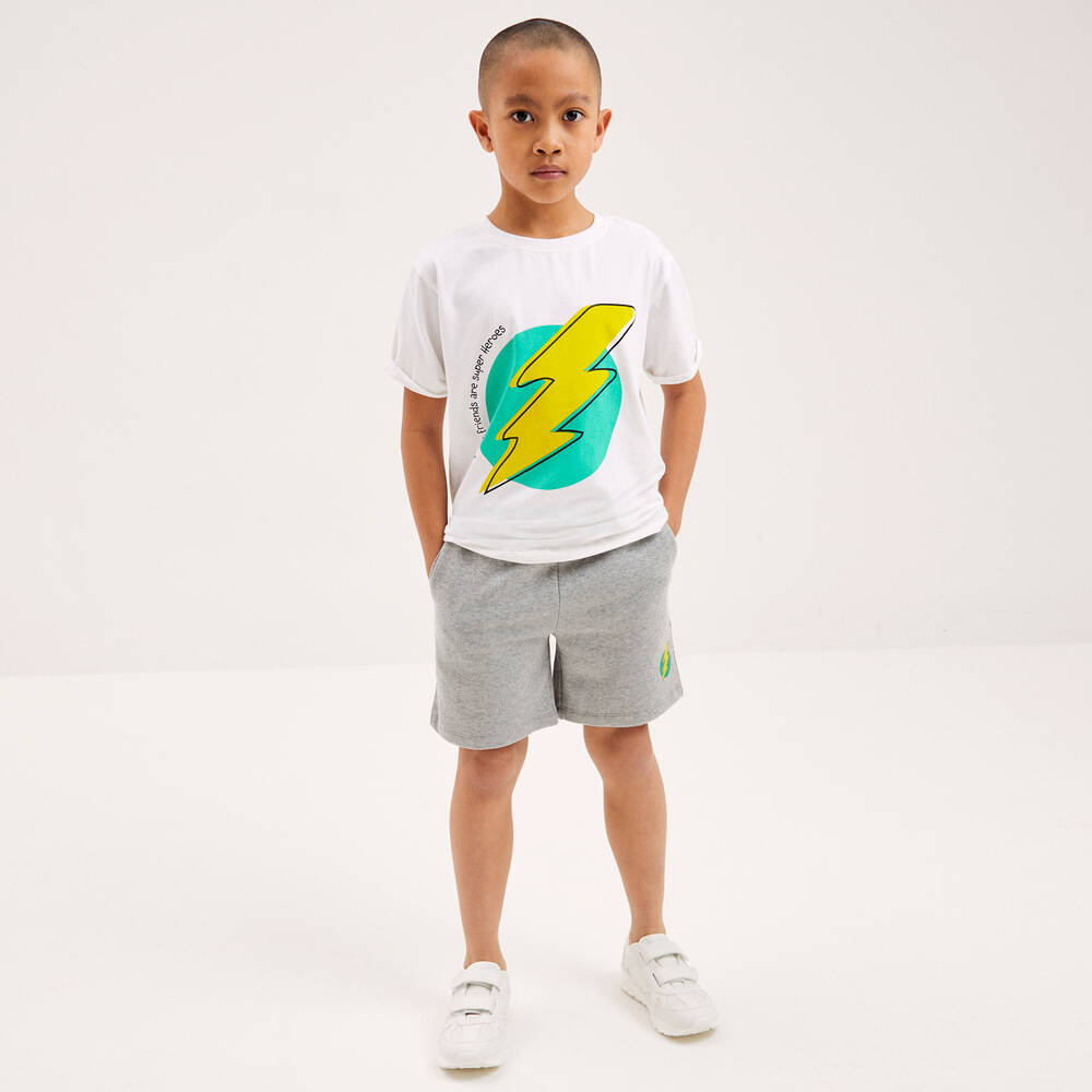 Joyday-Серые хлопковые шорты с молнией для мальчиков | Childrensalon Outlet