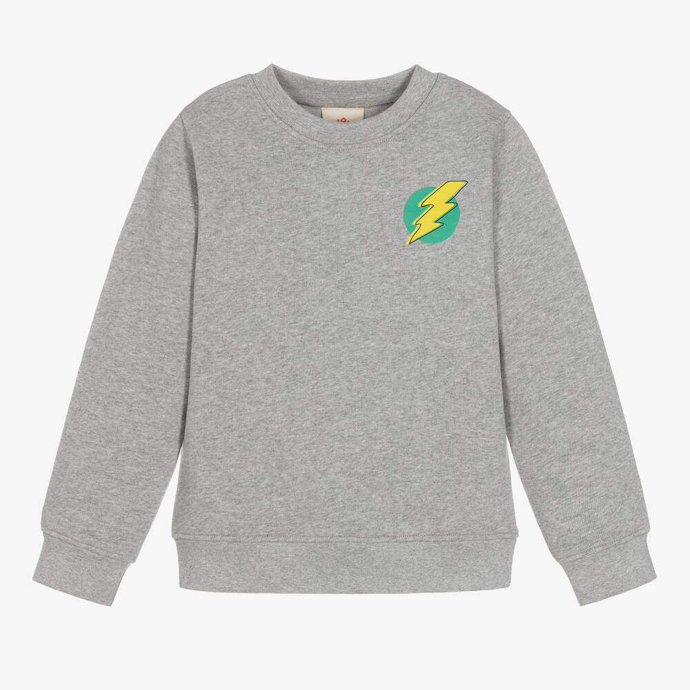 Joyday - Boys Grey Cotton Lightning Bolt Sweatshirt | Childrensalon