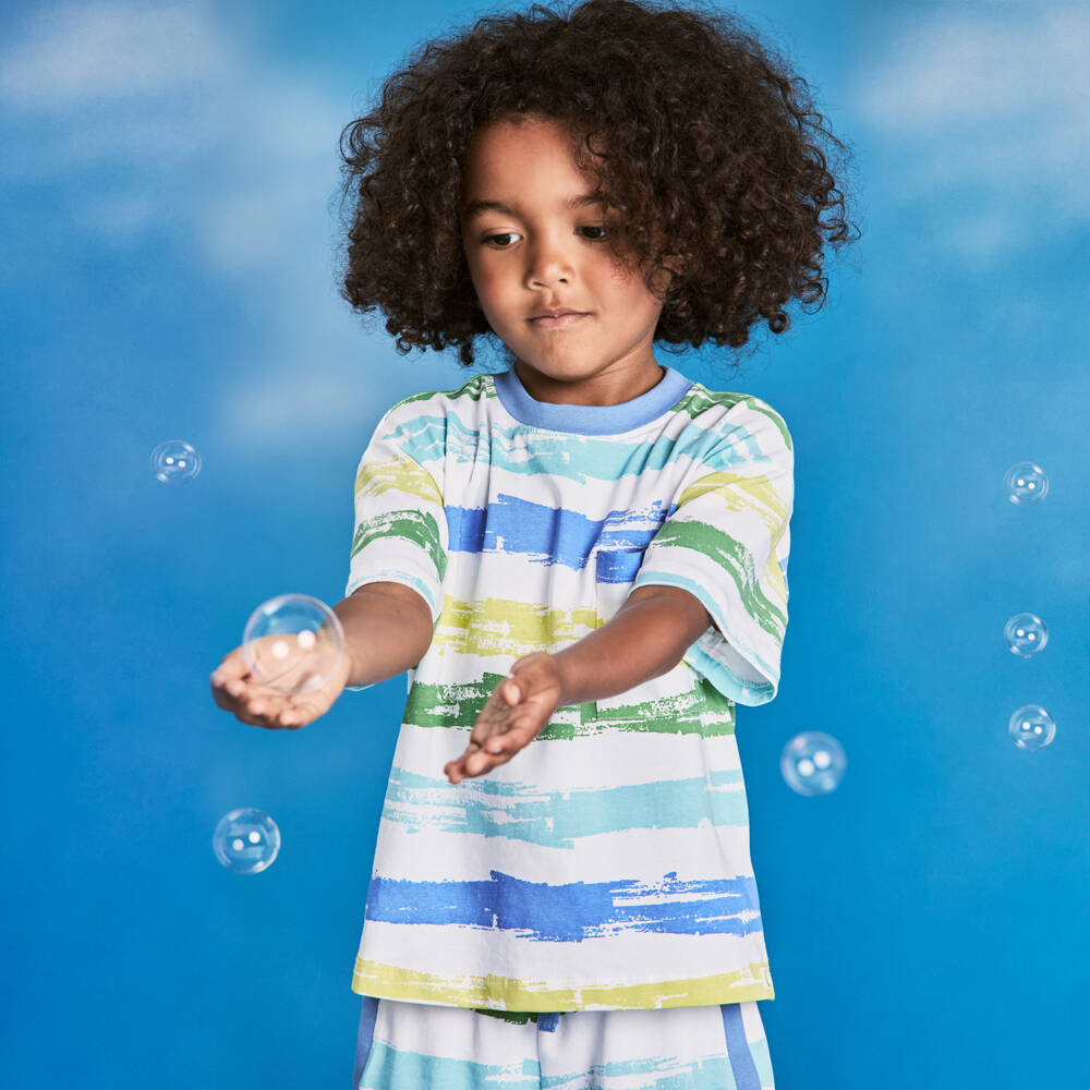 Joyday-طقم قطن مخطط عاجي للأولاد | Childrensalon Outlet