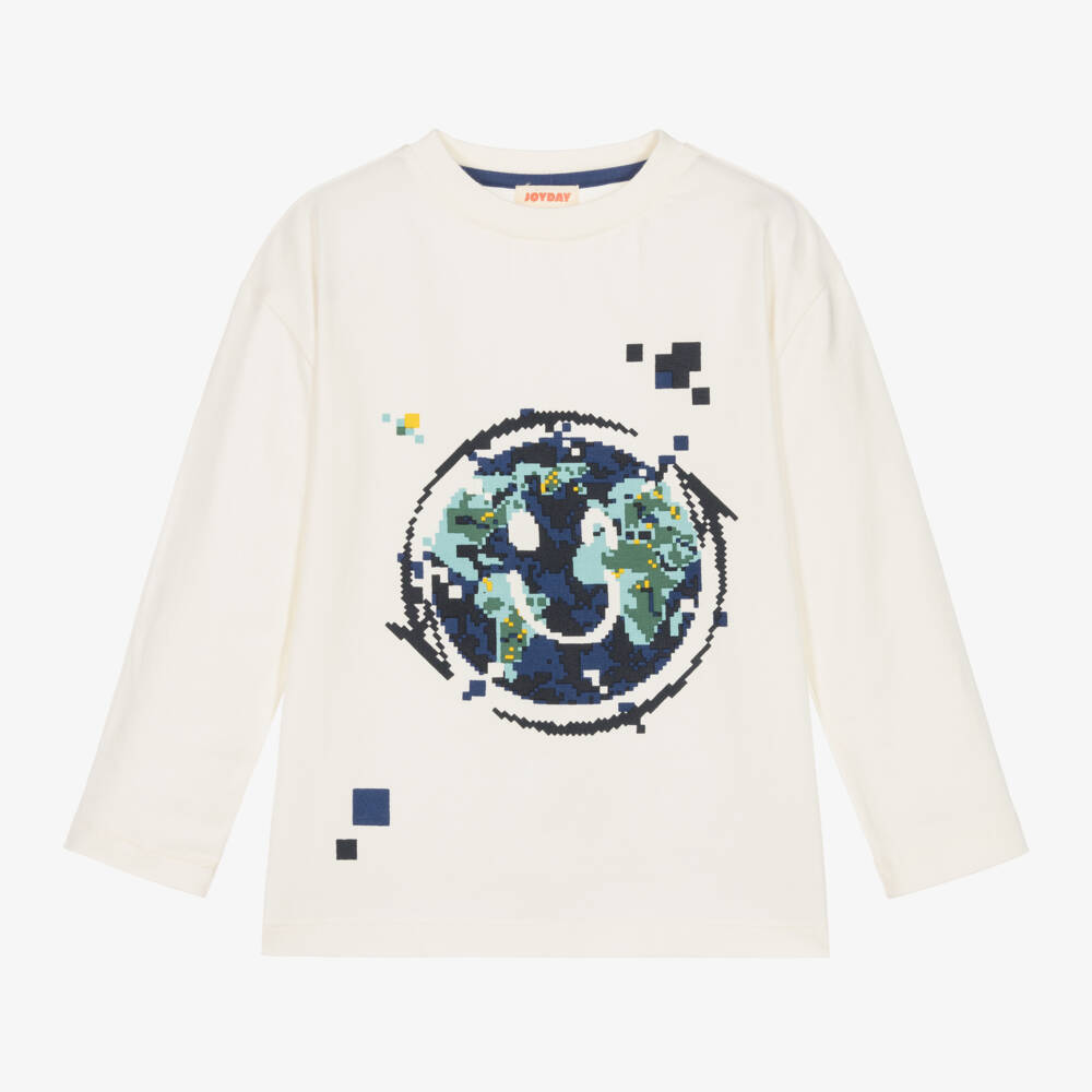 Joyday-Кремовый хлопковый топ со смайлом | Childrensalon Outlet