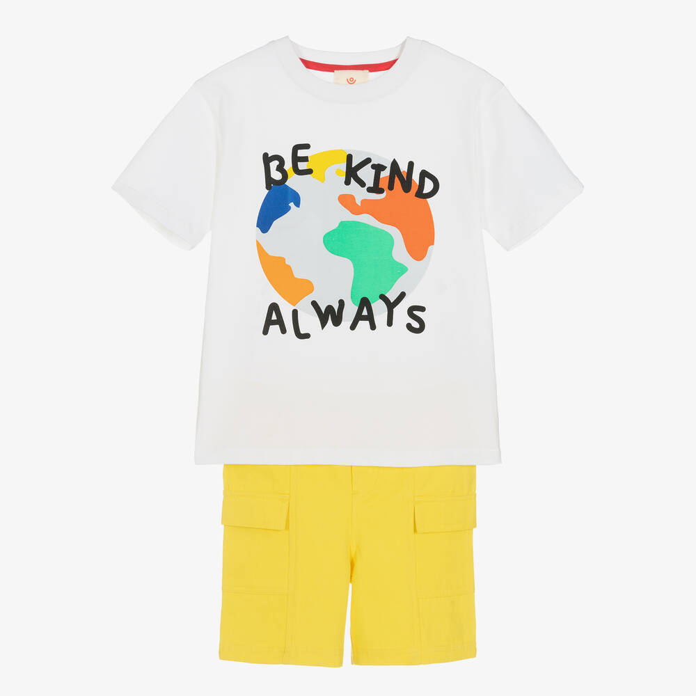 Joyday - Хлопковая футболка и желтые шорты карго для мальчиков | Childrensalon