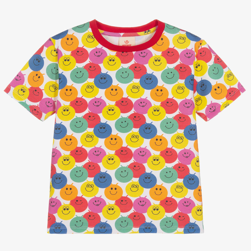 Joyday-Cotton Smiling Faces T-Shirt | Childrensalon Outlet