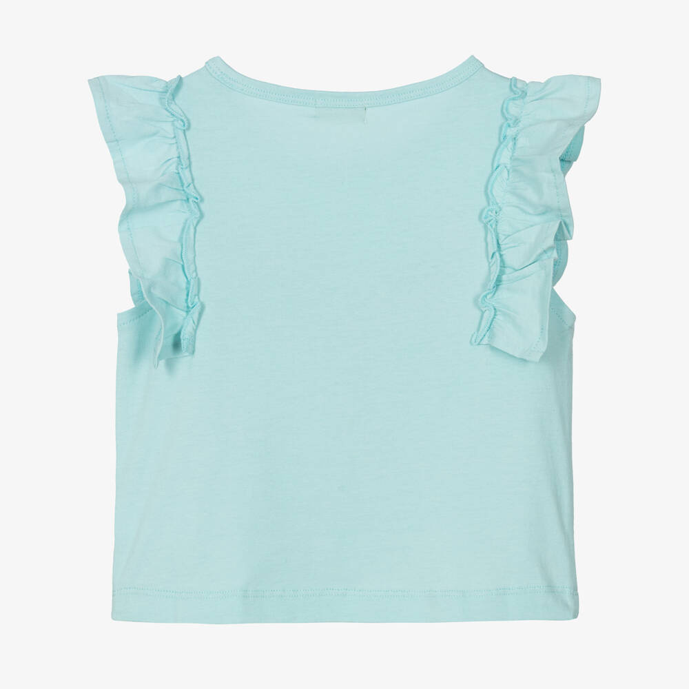 Joyday-تيشيرت أزرق مزين بالترتر للبنات مع طائر | Childrensalon Outlet